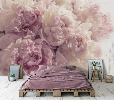 Фотообои 3D пионы в интерьере 368 x 254 см Светло розовые цветы  (13817P8)+клей (ID#1400013353), цена: 1200 ₴, купить на Prom.ua