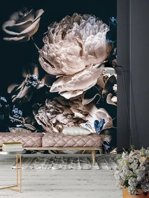 Романтические фото обои 254x184 см 3D Цветы Пудровые розы и пионы  (14114P4)+клей купить по цене 850,00 грн