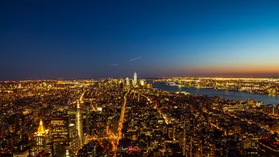 Обои Города Нью-Йорк (США), обои для рабочего стола, фотографии города, нью- йорк , сша, ночь, мост, побережье, залив, небоскребы, дома, огни,  манхэттен, нью-йорк Обои для рабочего стола, скачать обои картинки заставки  на рабочий