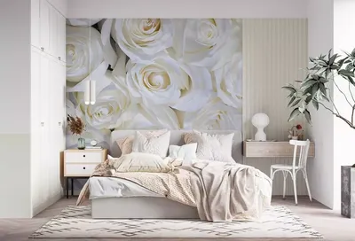 Фотообои на стену цветы - Розы разных цветов_2 | Арт-Дизайн Красивые  фотообои с цветами в интерьере: белые, сиреневые, зеленые в Кишиневе