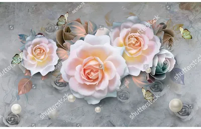 Фотообои \"Розы белые и розовые, голубое небо\" |Цена| Фото| Катаог| На  заказ| Купить - 3d-linker.ru