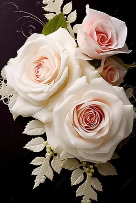 Фотообои 3D Белые розы Nru56040 купить на заказ в интернет-магазине