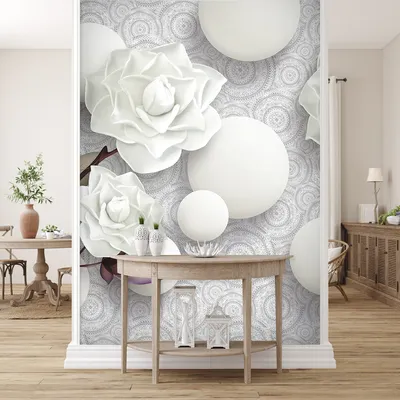 Фотообои белые и розовые розы из бумаги», (арт. 21370) - купить в  интернет-магазине Chameleon