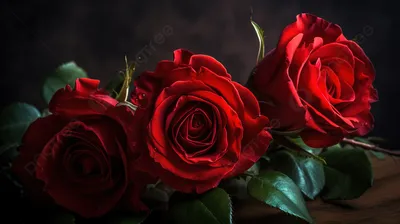 Обои на рабочий стол Две алые розы на красном с бликами фоне, обои для  рабочего стола, скачать обои, обои бесплатно