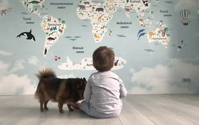 Детские обои с картой мира -Блог