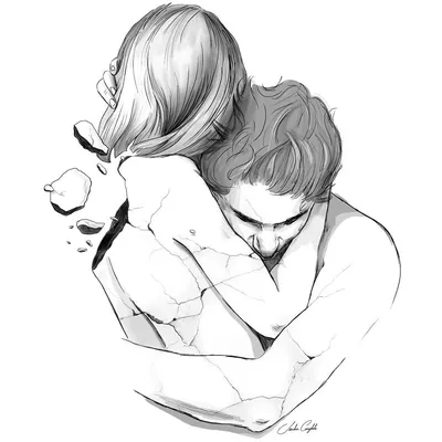 Девушка и парень обнимаются без лица рисунок (47 фото)