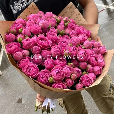 Купить недорогой букет фиолетовых кустовых пионовидных роз - Пермь!  Заказать онлайн с доставкой на дом