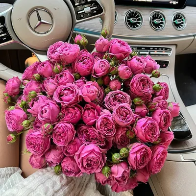 Букет ароматных розовых пионовидных роз | купить недорого | доставка по  Москве и области