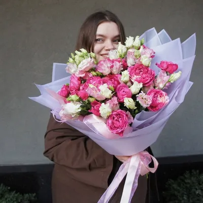Букет из 25 розовых пионовидных роз Кети - Арт. 5515