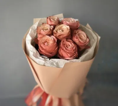 7 розовых кустовых пионовидных роз Фемке| купить недорого | доставка по  Москве и области | Roza4u.ru