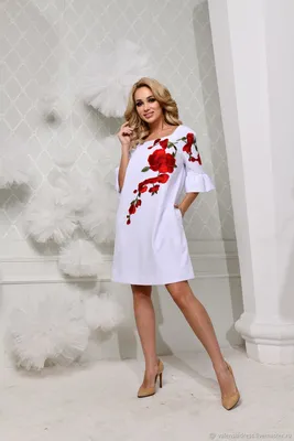 Белое платье, платье до колена – заказать на Ярмарке Мастеров – H72G7BY |  Платья, Санкт-Петербург