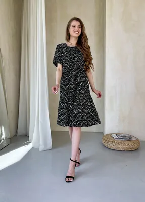 Купить Женское осенне-зимнее элегантное шифоновое платье трапециевидной  формы длиной до колена с высокой талией и длинным рукавом с принтом | Joom