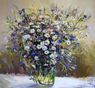 Букет полевых цветов» картина Муртазина Ильдуса маслом на холсте — купить  на ArtNow.ru