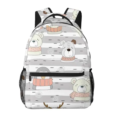 Школьный рюкзак для девочек-подростков, Вместительная дорожная сумка для  книг, милые портфели с ручным рисунком и забавными животными | AliExpress