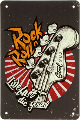 Металлическая табличка / постер \"Рок-н-Ролл (Живи Быстро, Умри Молодым) /  Rock'n'Roll (Live Fast Die Young)\" (ID#1496532150), цена: 170 ₴, купить на  Prom.ua
