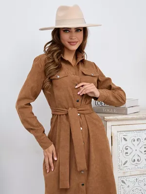 Платье женское рубашка теплое сафари коричневое осень зима M.F.D.Style  177428865 купить за 2 630 ₽ в интернет-магазине Wildberries