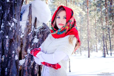 Зима, Русская девушка, древняя Русь» — создано в Шедевруме