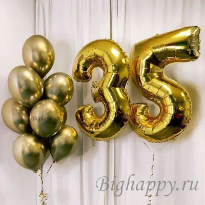 Композиция с фольгированными шарами-цифрами 35 купить в Москве с доставкой:  цена, фото, описание | Артикул:A-005698