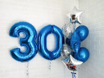 Композиция из воздушных шаров на 50 лет: цифры и звезды - купить с  доставкой в Москве от \"МосШарик\"