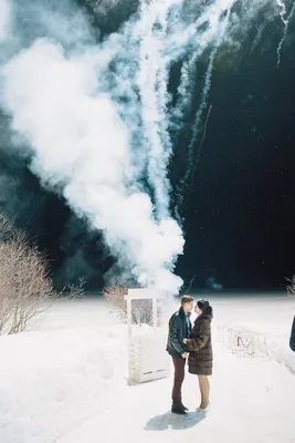 Свадебная фотосессия с цветным дымом в Москве — фото