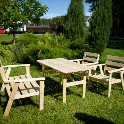 Комплект садовой мебели из дерева (ID#125920069), цена: 915 руб., купить на  Deal.by