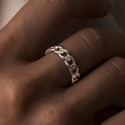 SILVERME Кольцо женское серебро 925 \"Цепь\" - купить с доставкой по выгодным  ценам в интернет-магазине OZON (722006472)