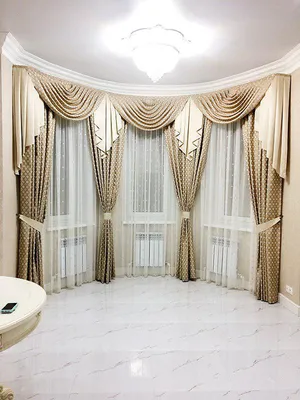 Современные шторы с ламбрекеном в зал, спальню, гостиную в Витебске, фото с  описанием