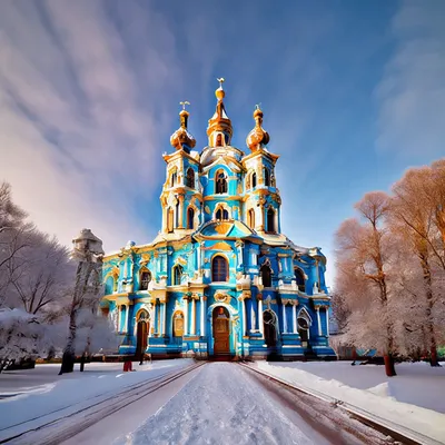 Санкт-Петербург Смольный зимой» — создано в Шедевруме