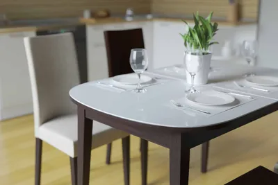 Стеклянный стол для кухни: разновидности и преимущества | Скенли