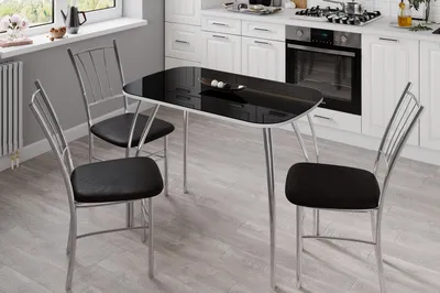 Купите раздвижной кухонный стол в Петрозаводске | Столы KN 13M, кремовая  стеклянная столешница, подстолье бук