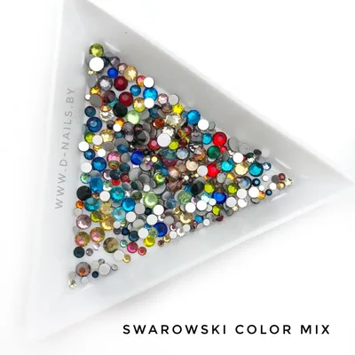 Стразы Swarovski COLOR MIX 144 шт (микс размеры)