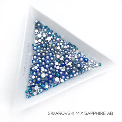 Стразы Swarovski SAPPHIRE AB MIX 144 шт (микс размеры)