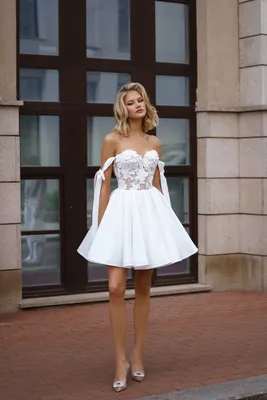 Короткие свадебные платья 2021 и 2022, купить короткое свадебное платье в  Воронеже — салон «Мэри Трюфель»