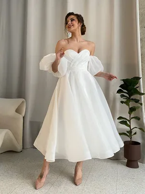 Свадебное платье миди Офрео купить в Москве - свадебный салон Etna Bride