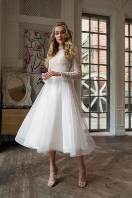 платье-миди с длинным облегающим рукавом Nolla Vivi — купить в Москве -  Свадебный ТЦ Вега