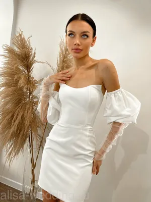 Молли мини\" - свадебное платье со съемными рукавами купить по цене 27 500  руб. в Санкт-Петербурге | Свадебный салон Alisa Wedding