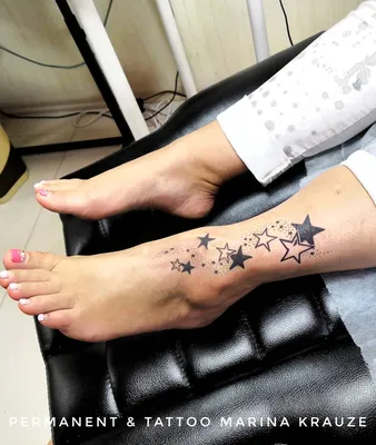 Звездные тату на ногах - примеры и значение | Татуировка