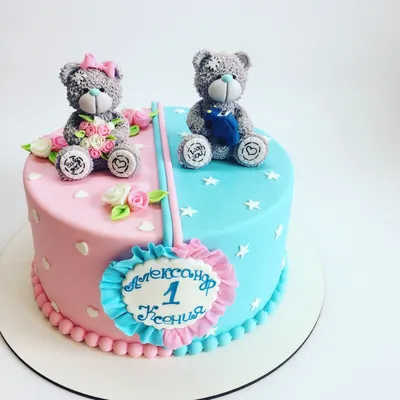 Торт для двойняшек | Торт, Торт на день рождения, Художественные торты