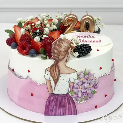 Торт для женщины \"Ажурный с пионом\" – купить торт на заказ в Москве