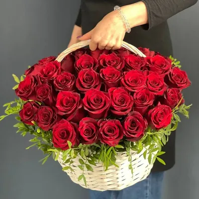 Корзина из 51 розы №71 - 🌹 Цветы Новосибирск заказ: