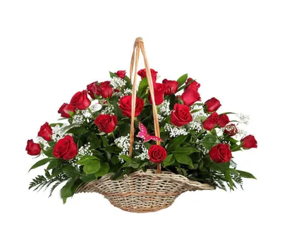 101 белая роза в корзине купить с бесплатной доставкой в Москве – заказать  101 розу недорого