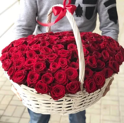 Корзина из 51 розы (50 см) заказать с доставкой в Челябинске - салон «Дари  Цветы»