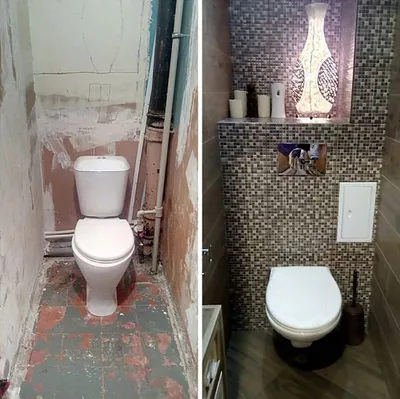 Фото до и после ремонта туалета | Дизайн небольшой ванной, Дизайн туалета,  Дизайн