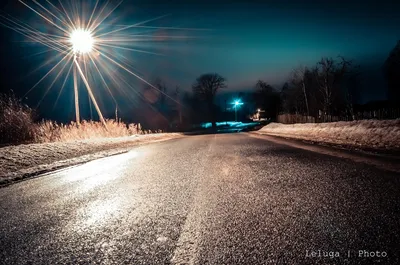 Ночь, улица, фонарь… зима)) — KIA Rio (3G), 1,4 л, 2012 года | фотография |  DRIVE2