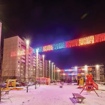 Ночь Зимой Москва Снегу Никольская Улица Украшена Новому Году стоковое фото  ©FrolovaElena 223308600