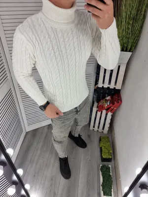 Зимний мужской свитер с косами Gaston серый | Mio Richi