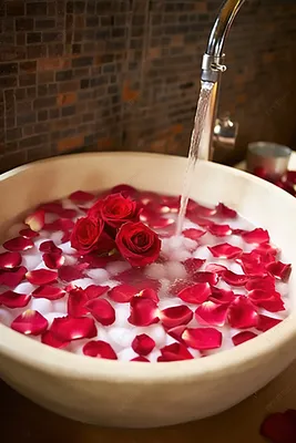 Ванна с лепестками роз розы лепестки пена для ванны романтика эстетика  минимализм | Розы, Лепестки роз, Растения