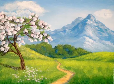 Как нарисовать ВЕСЕННИЙ ПЕЙЗАЖ гуашью | How to draw scenery of spring  season Уроки рисования - YouTube