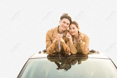 путешествие на машине молодой пары парень и девушка в клетчатых рубашках  Фото Фон И картинка для бесплатной загрузки - Pngtree