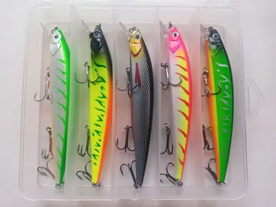 Набор воблеров на трофейную щуку 5шт + органайзер | For Fishing
